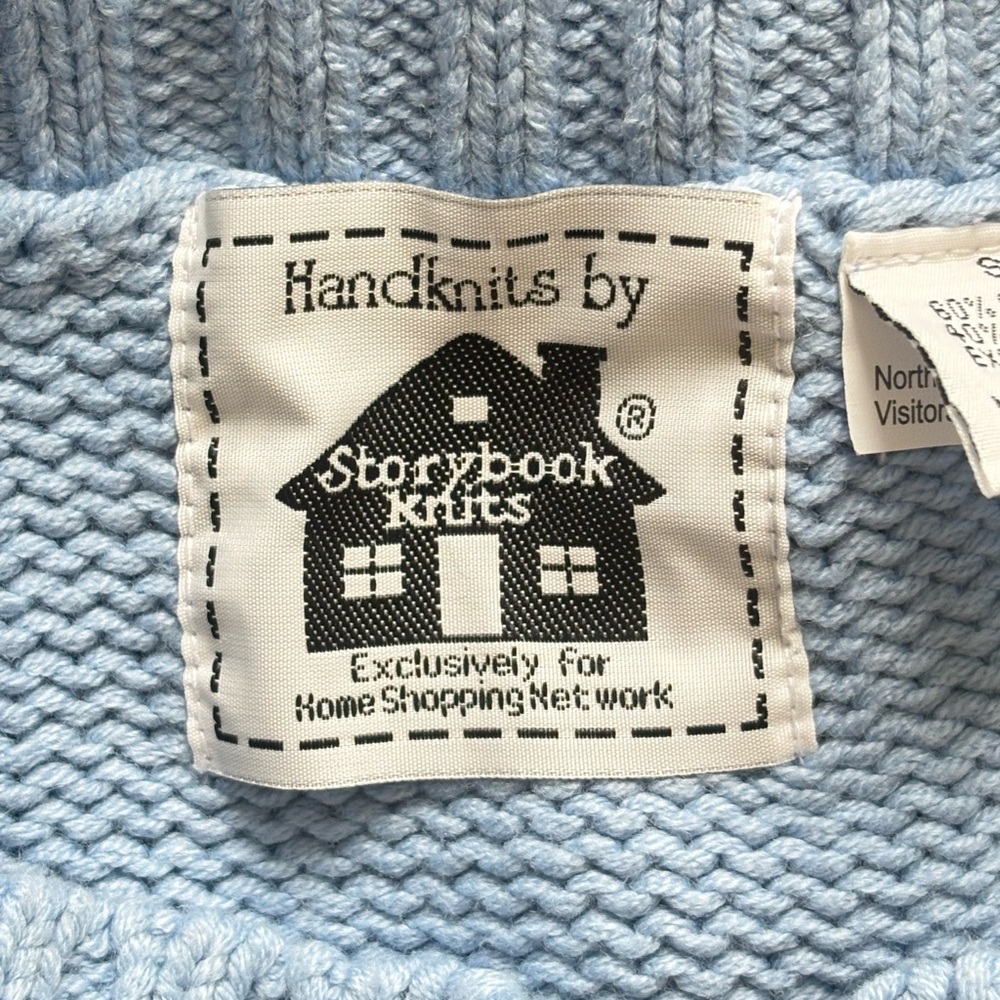 Vintage Storybook Knit Sweater Cardigan Size S Embroidered “Northern Lights” - Picture 6 of 10